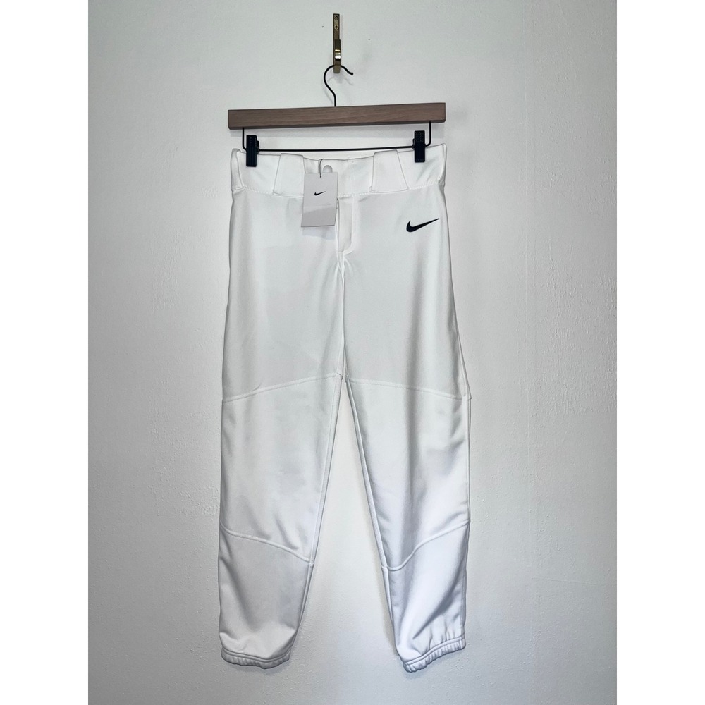 Nike Youth Kids White Baseball Softball Pants Size Medium NWT $35 Black Logo